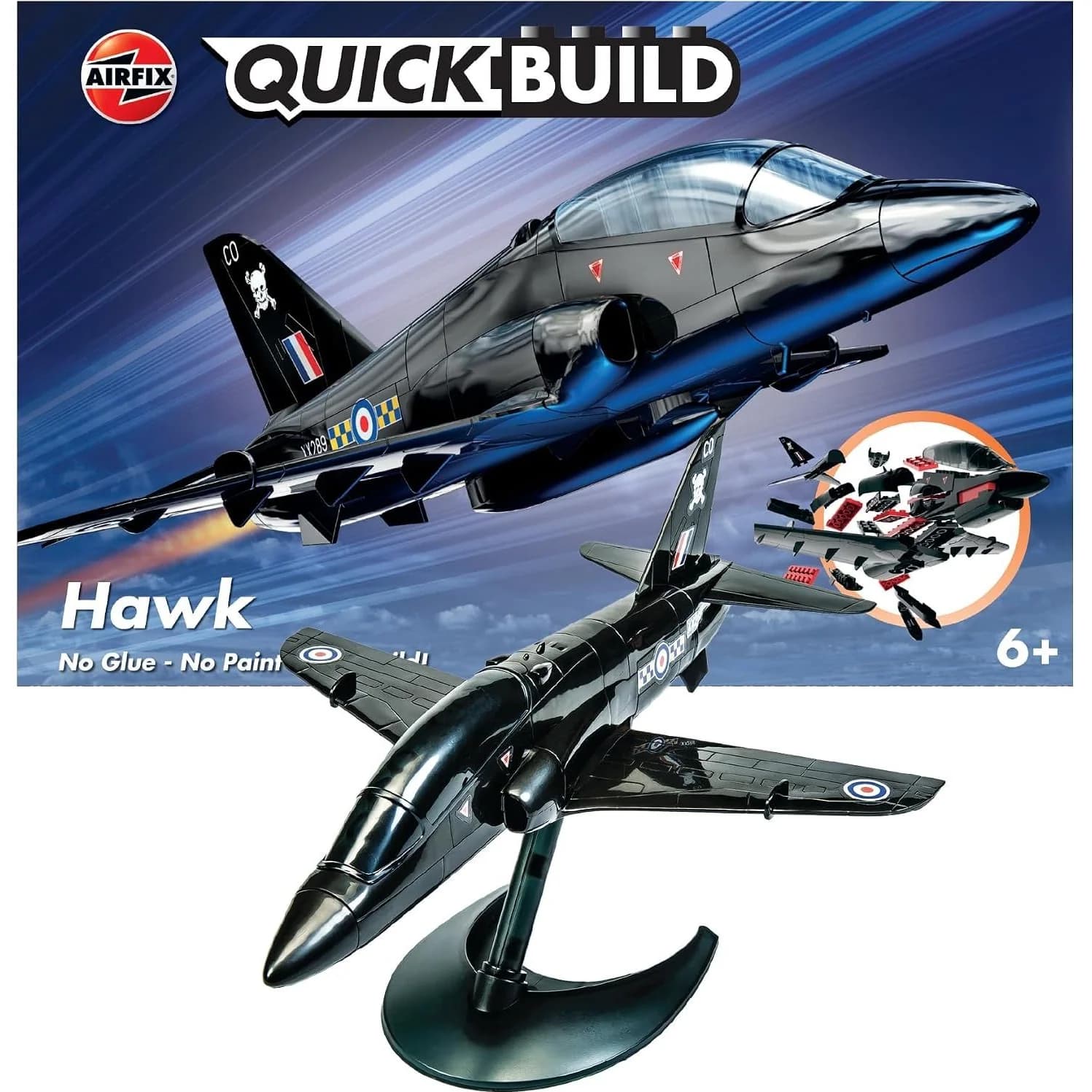 Airfix Quick Build BAe Hawk jet, black (J6003)