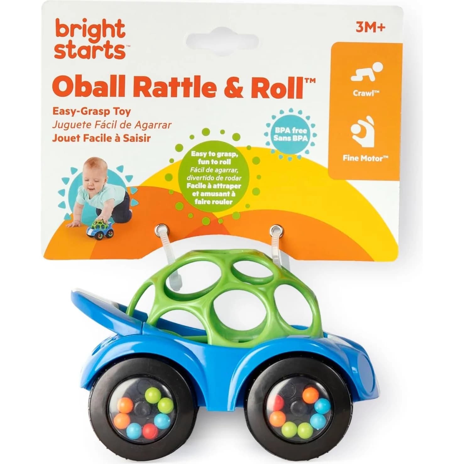 Bright Starts Oball Rattle & Roll, push car (81559) — view 3