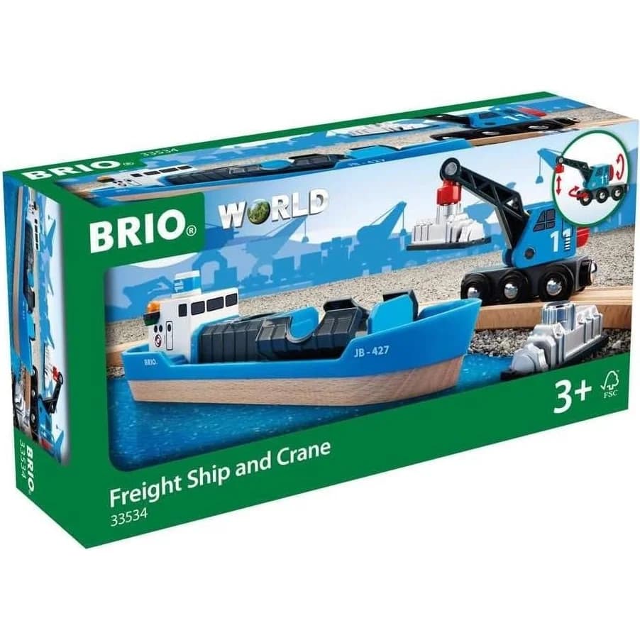 BRIO World سفينة حاويات وعربة رافعة (33534) — صورة 2
