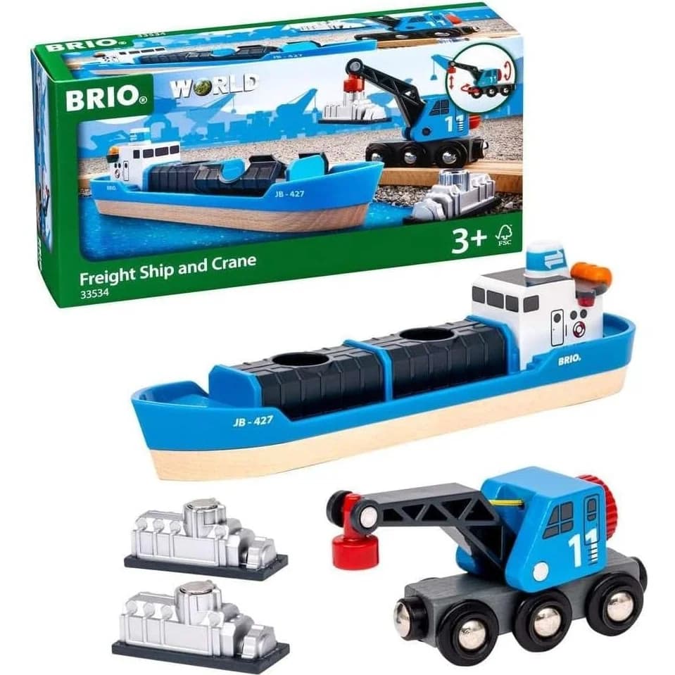 BRIO World سفينة حاويات وعربة رافعة (33534) — صورة 3