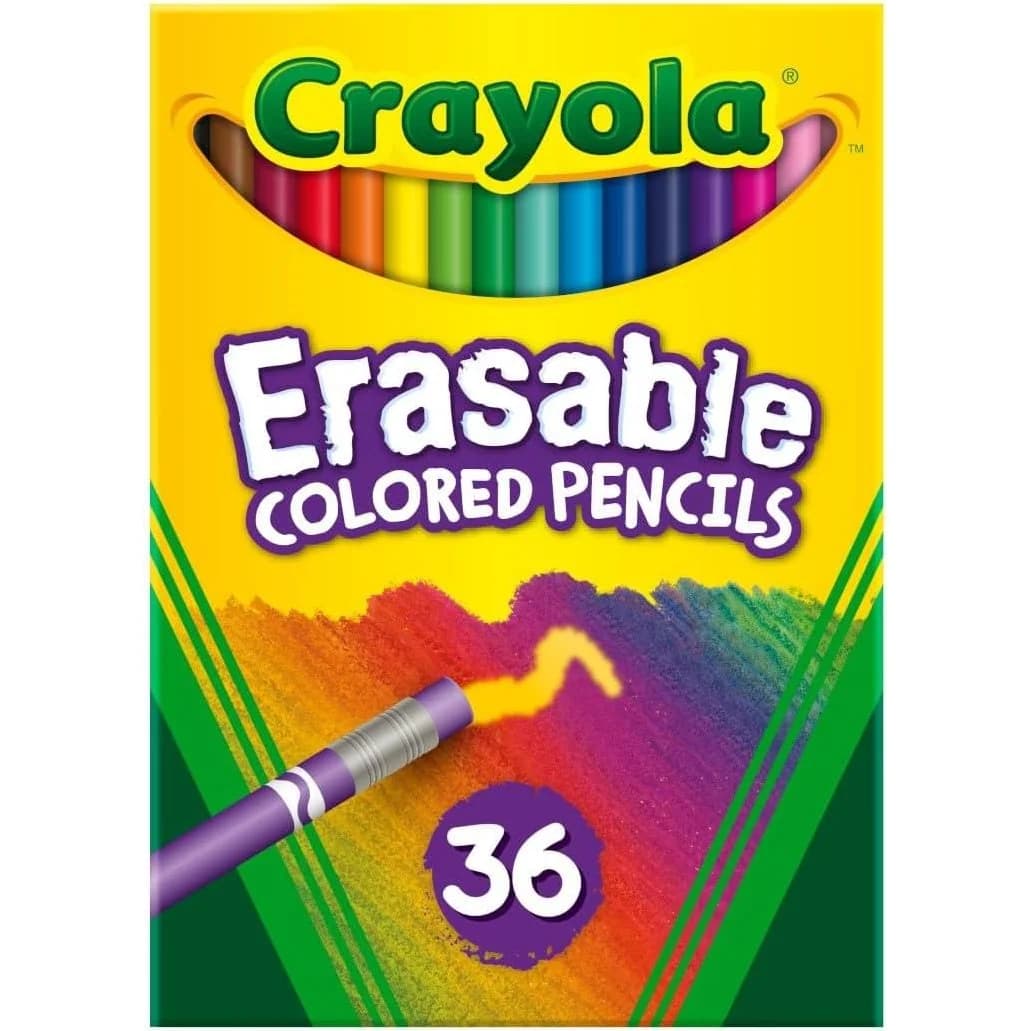 Crayola erasable colored pencils, pack of 36 (68-1036)