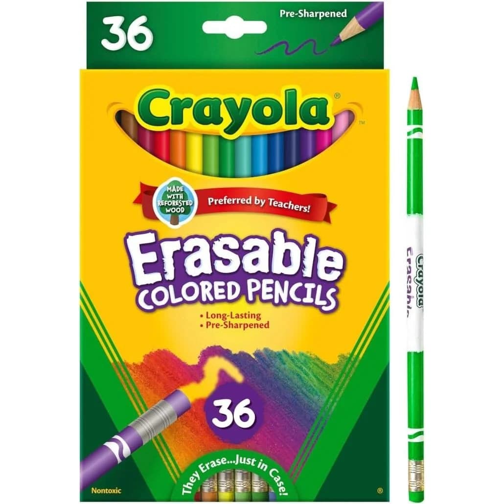 Crayola erasable colored pencils, pack of 36 (68-1036) — view 2