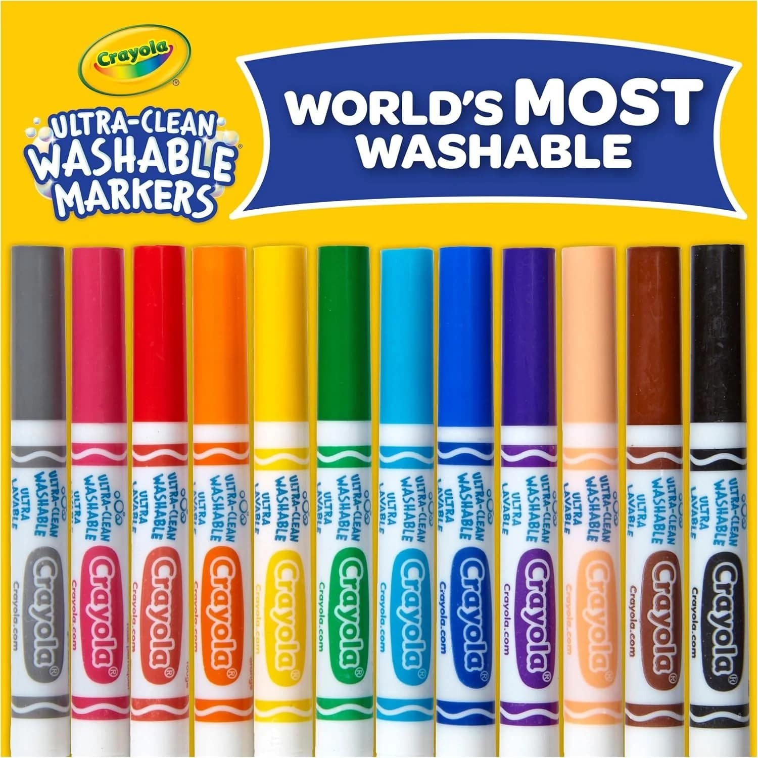 Crayola Ultra-Clean Washable Markers, 12 Broad Line, assorted (58-7812) — view 3