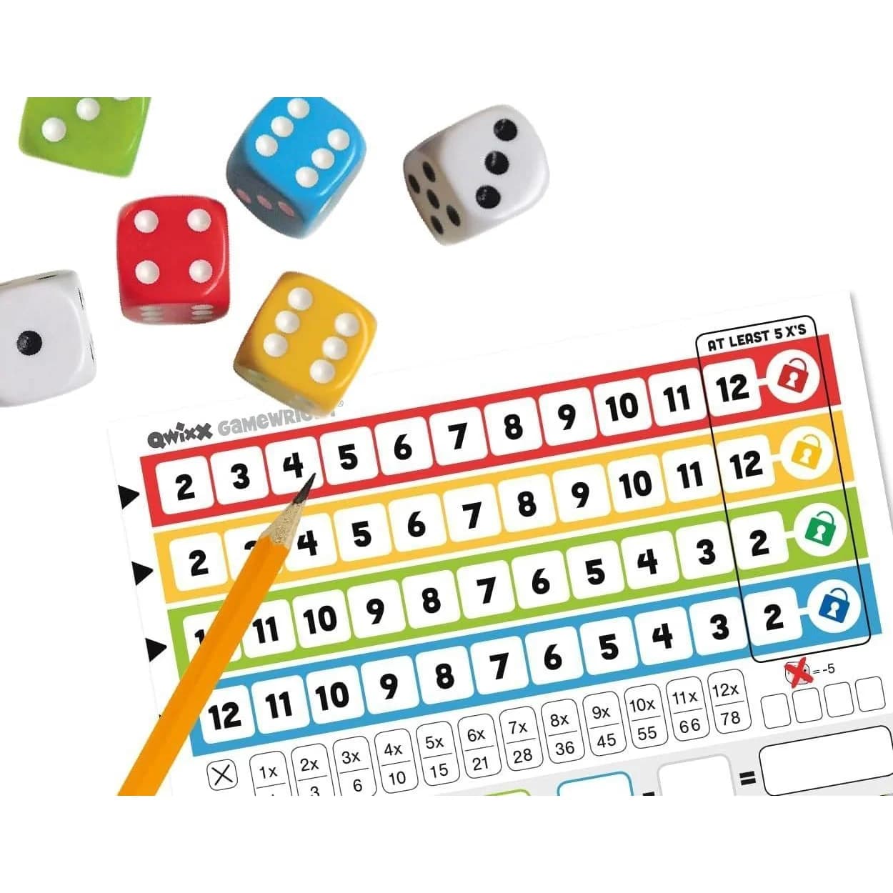 Qwixx من Gamewright، لعبة نرد للعائلة (1201)