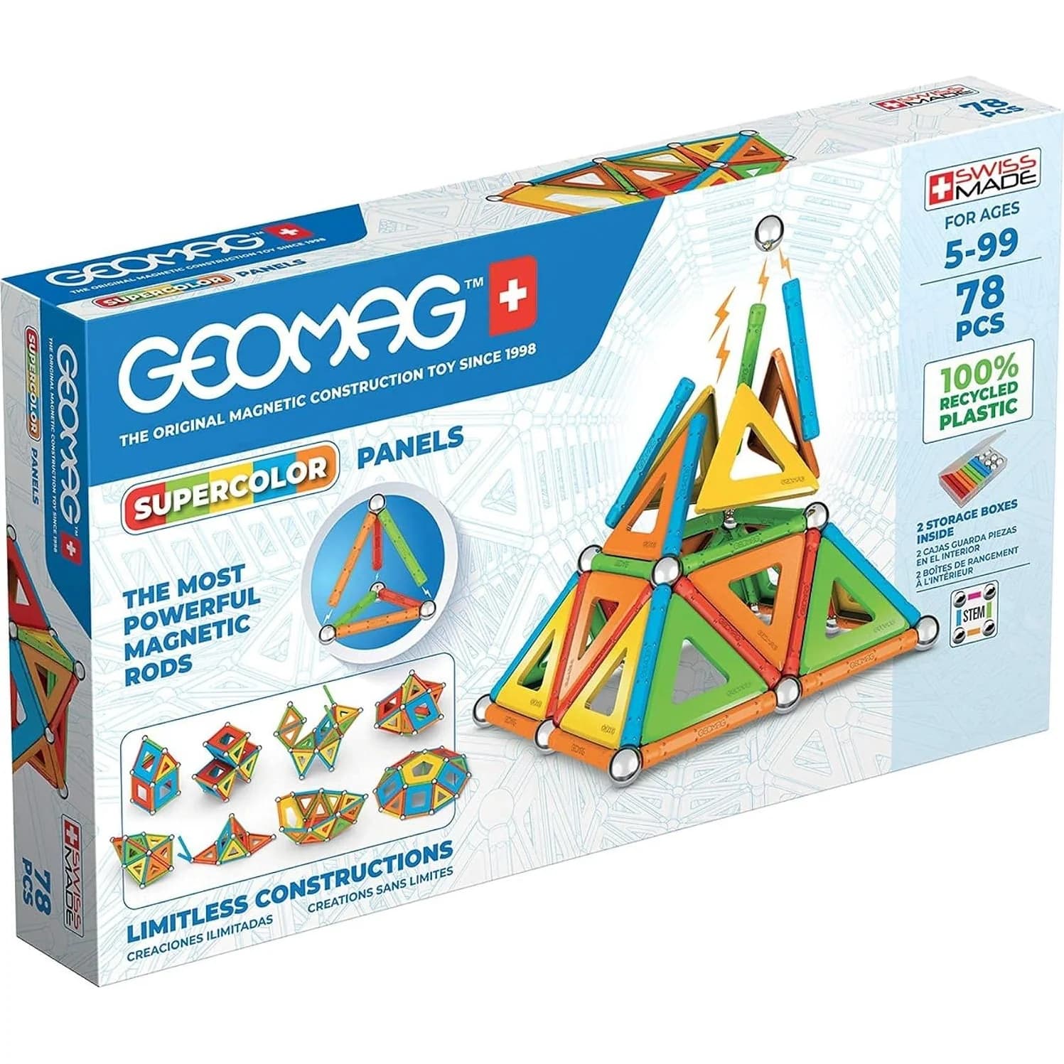 Geomag Supercolor Panels Magnetic Set 78 pieces