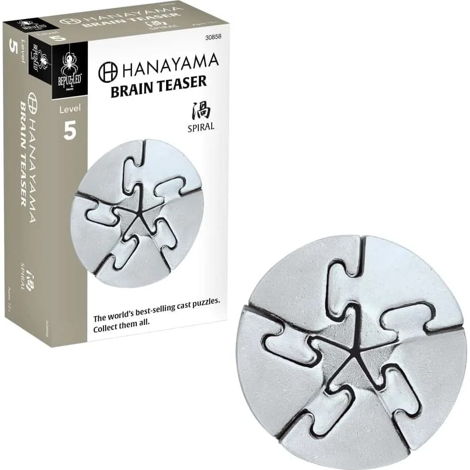 Hanayama Spiral Cast Metal Brain Teaser, Level 5 (30858)