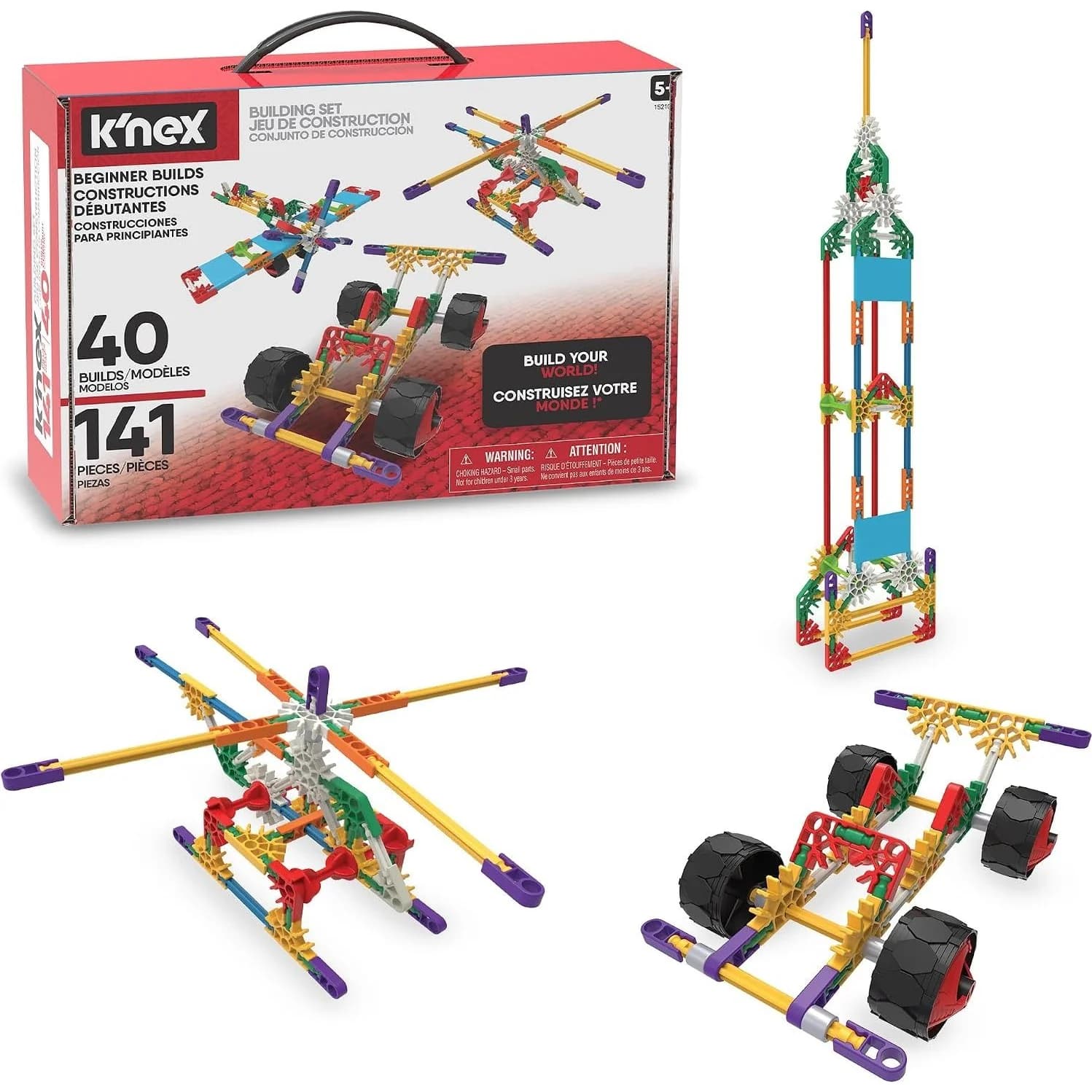 K'NEX Beginner 40 Model Building Set, 141 pieces (15210)