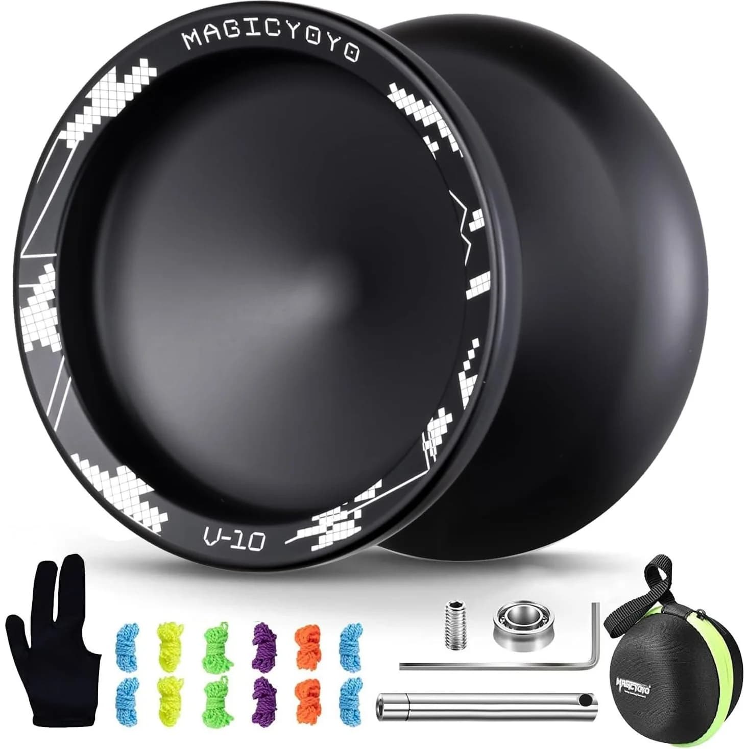 MAGICYOYO V10 Metal Finger Spin Yo-Yo, Black