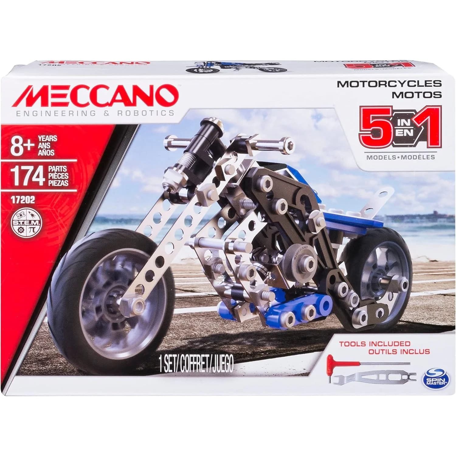 Meccano Erector 5-in-1 Motorcycles Building Set (6036044)