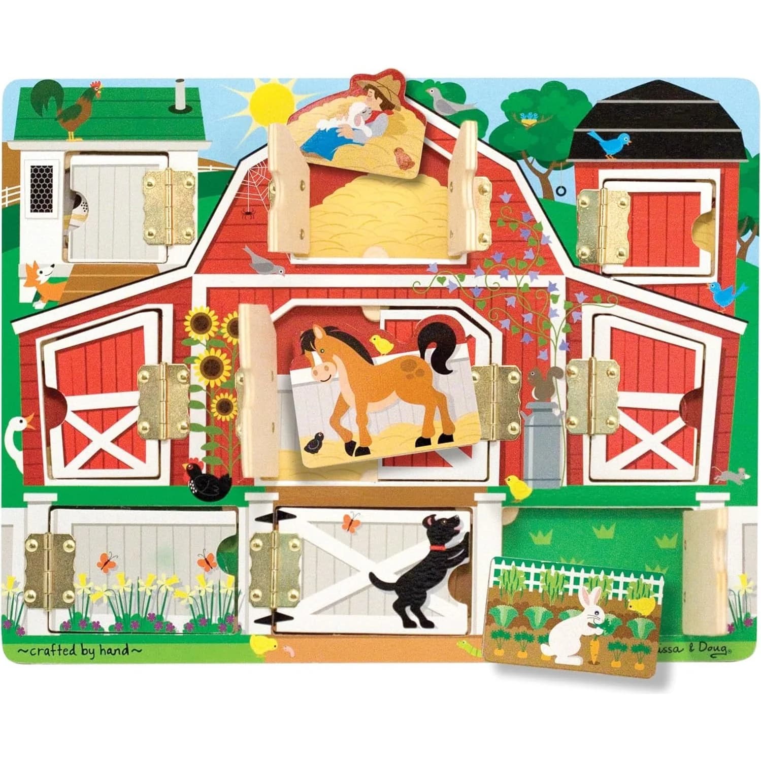 Melissa & Doug Hide & Seek Farm wooden magnetic puzzle (4592)