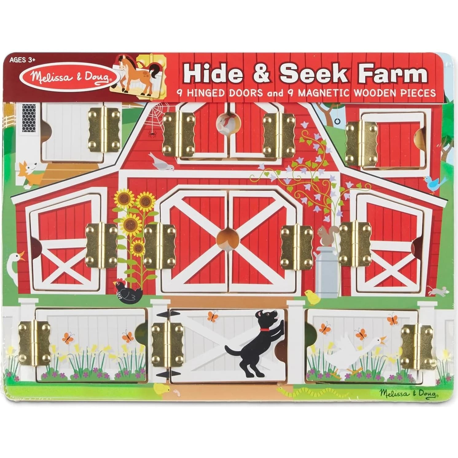 Melissa & Doug Hide & Seek Farm، لوحة ألغاز مغناطيسية خشبية (4592) — صورة 2