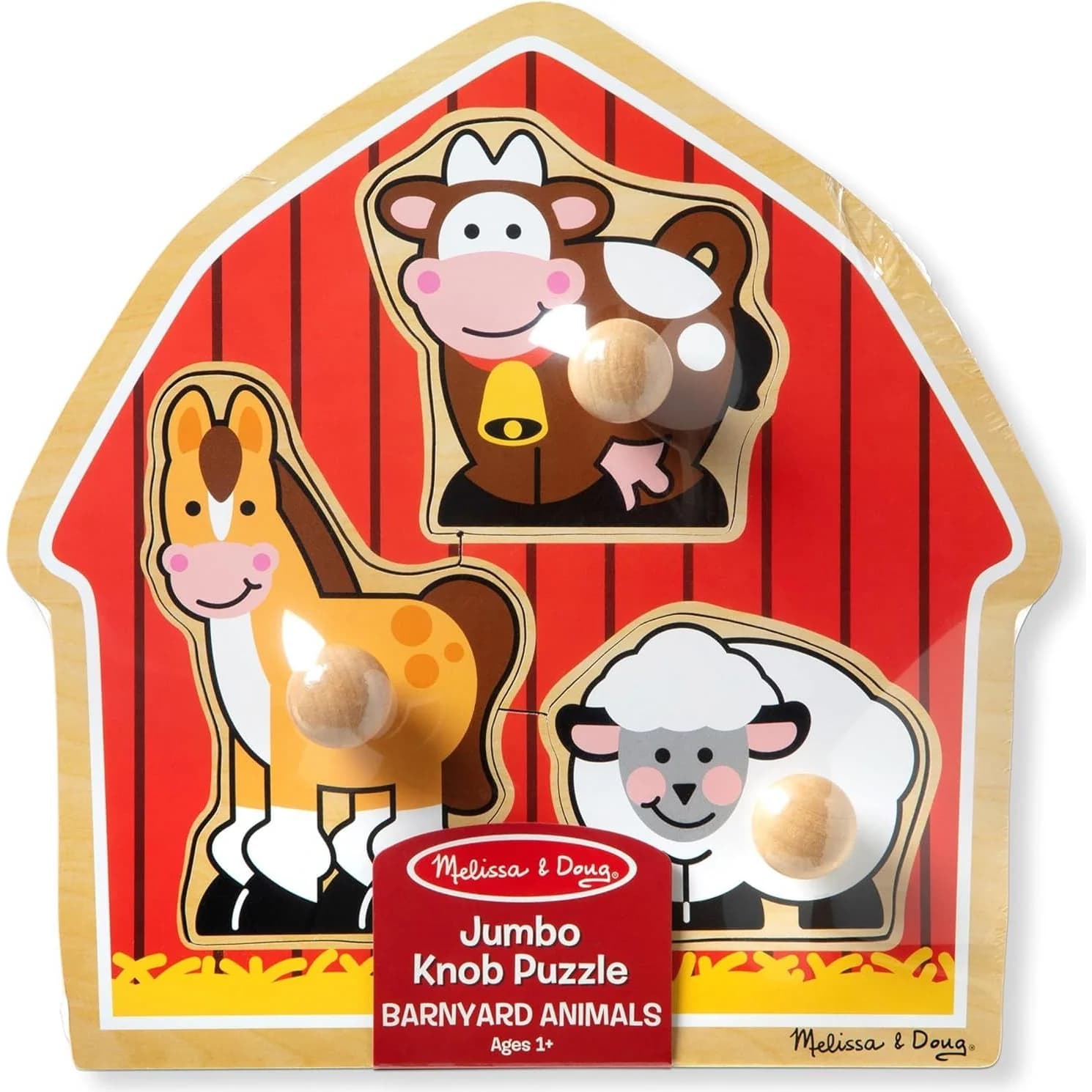 Melissa & Doug Jumbo Knob Puzzle, Barnyard Animals (2054)