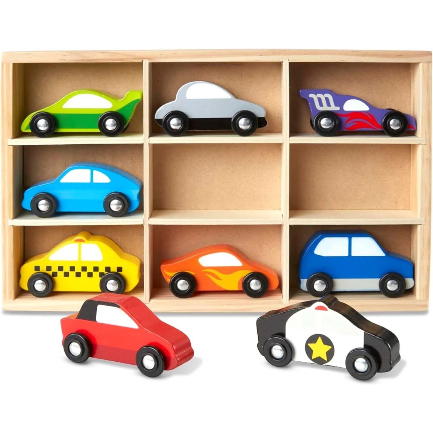 Melissa & Doug Wooden Cars Set, 9 voitures en bois (MD3178) — vue 3