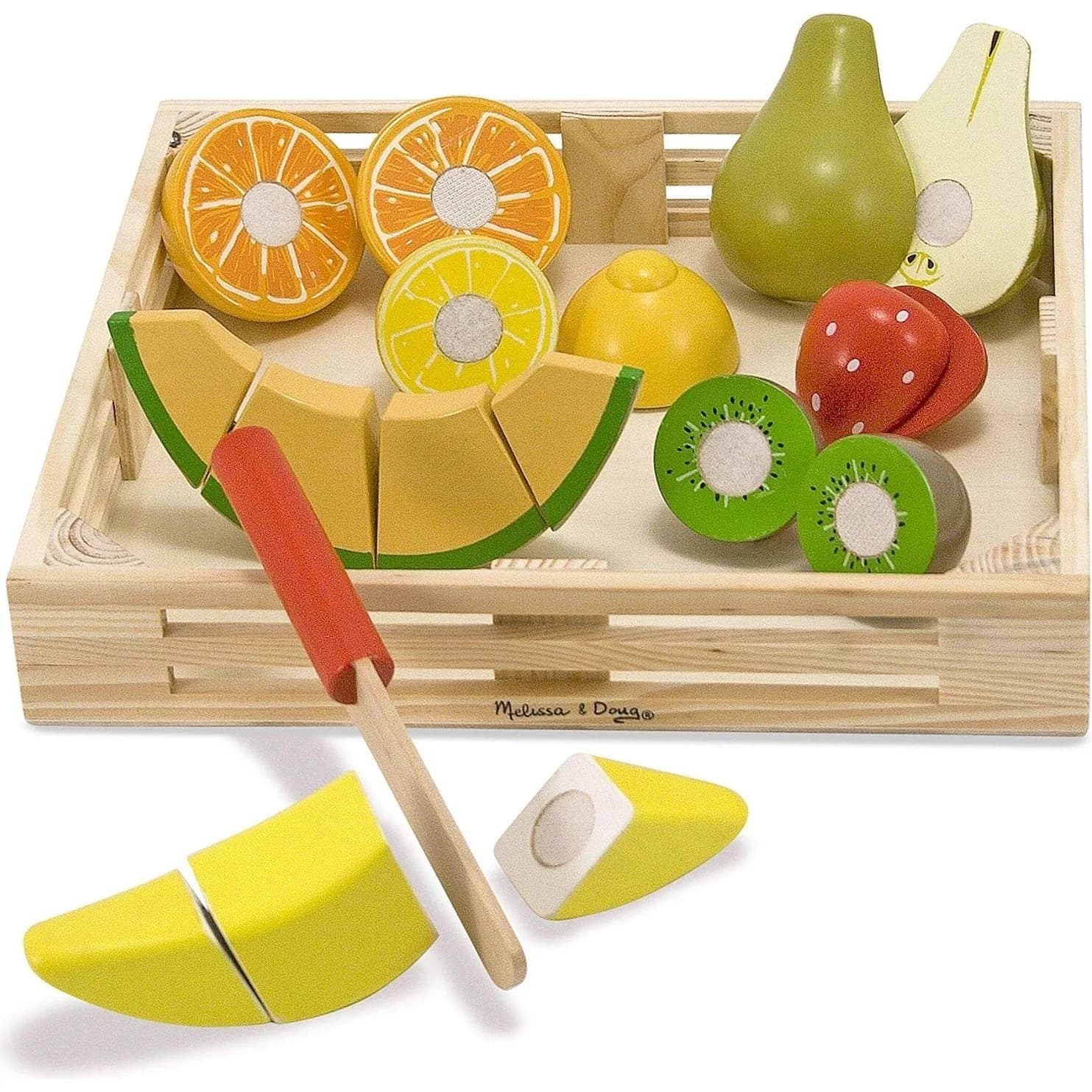 Melissa & Doug Wooden Cutting Fruit Set, 17 pieces (4021)