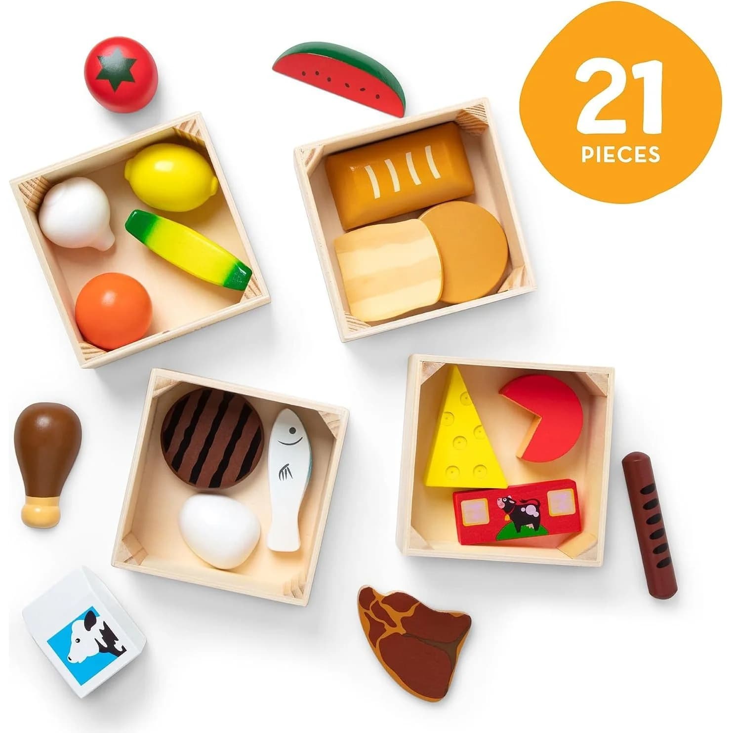 Melissa & Doug Wooden Food Groups Play Food (271) — view 2