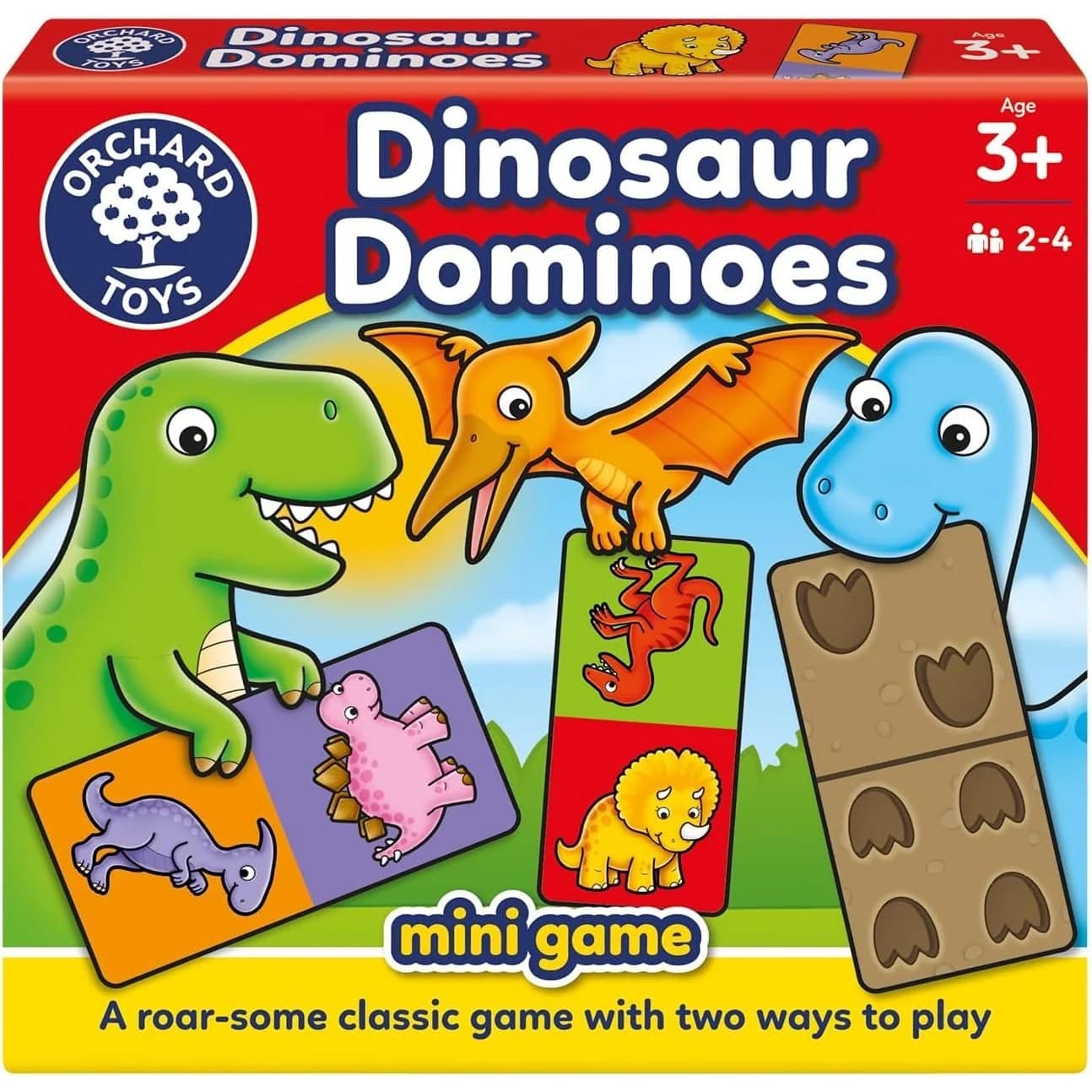 Orchard Toys دومينو الديناصورات، لعبة طاولة صغيرة