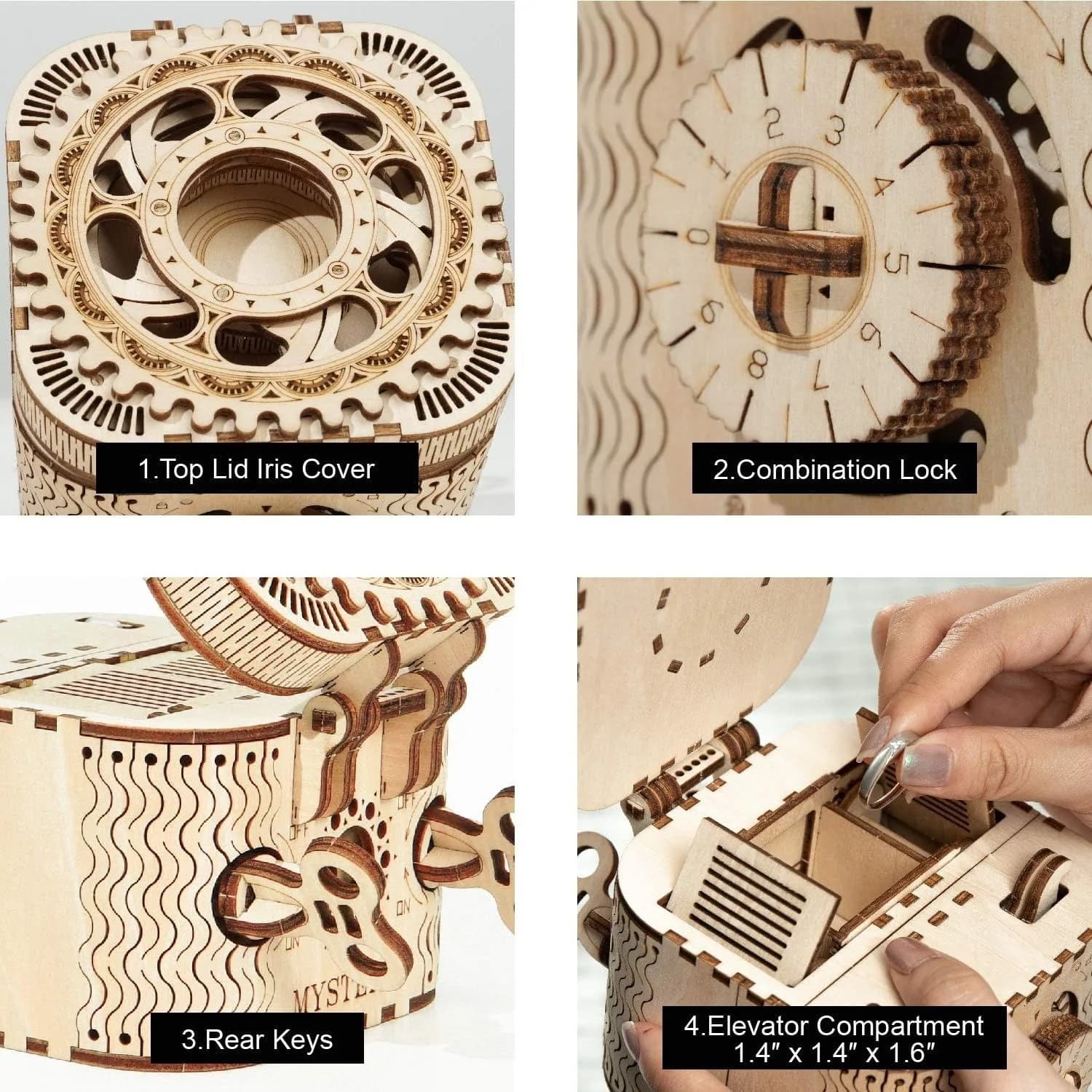 ROKR Puzzle Box، لغز خشبي ثلاثي الأبعاد على شكل صندوق كنز (ROKR-LK) — صورة 2