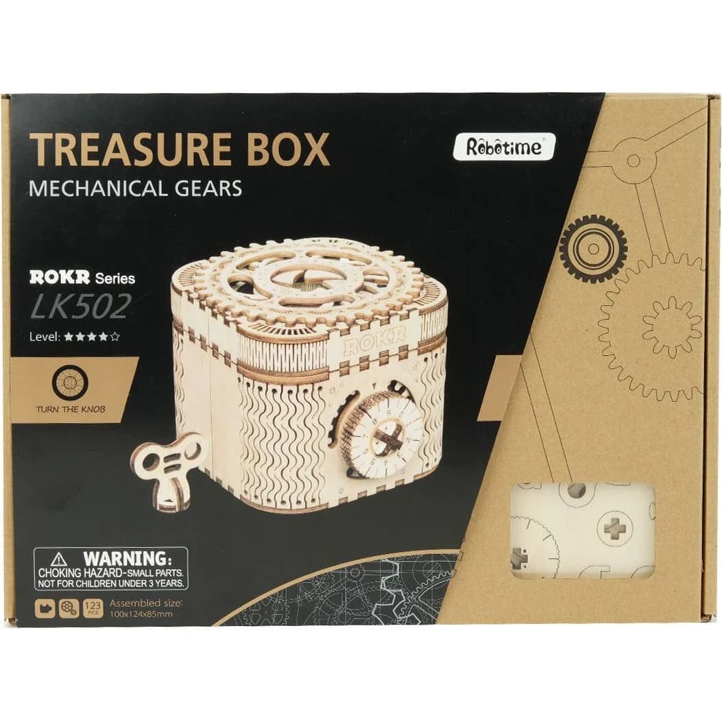 ROKR Treasure Box، مجسم خشبي ثلاثي الأبعاد للتركيب (LK502) — صورة 2