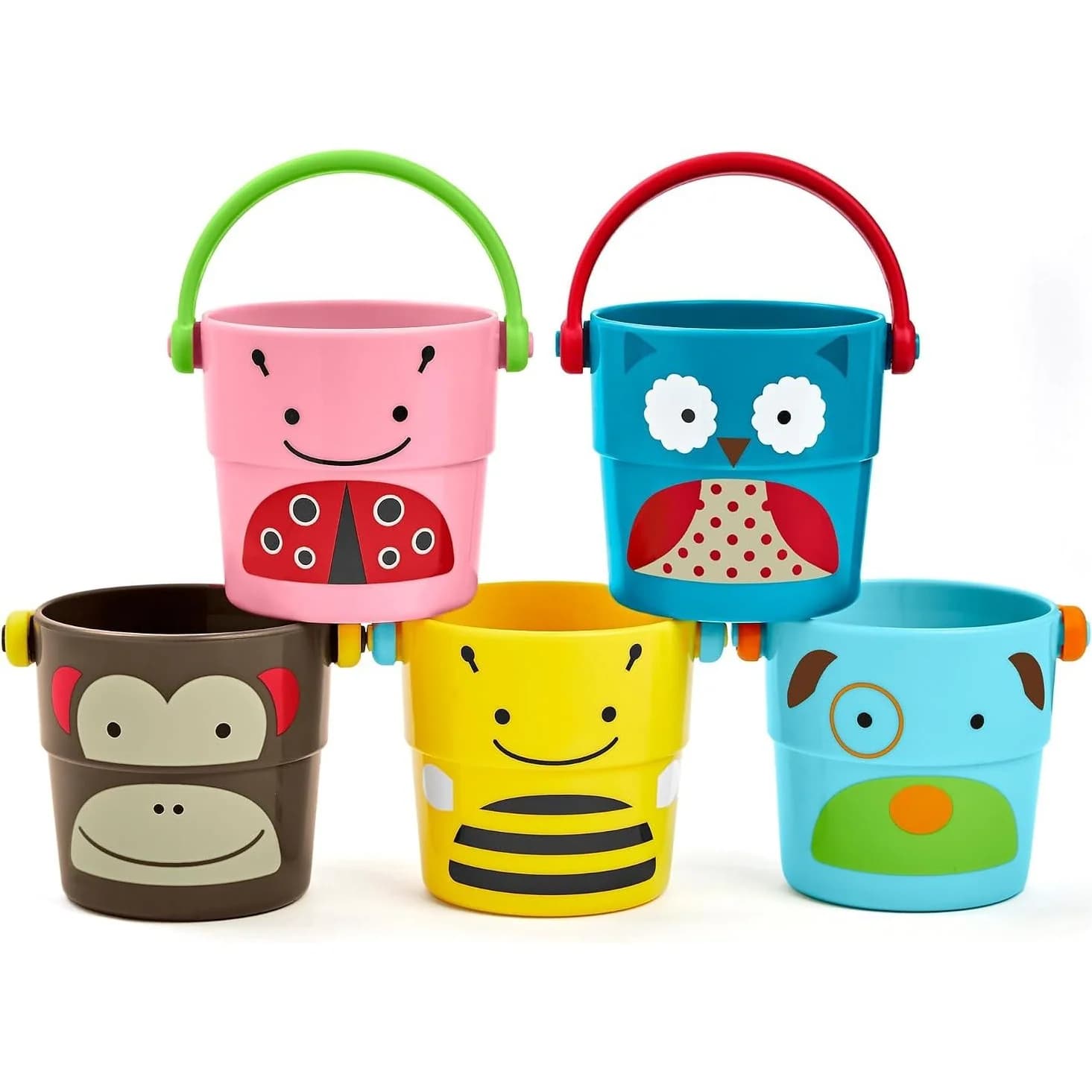 سكيب هوب Zoo Stack & Pour، 5 دلاء استحمام قابلة للتكديس (235355)