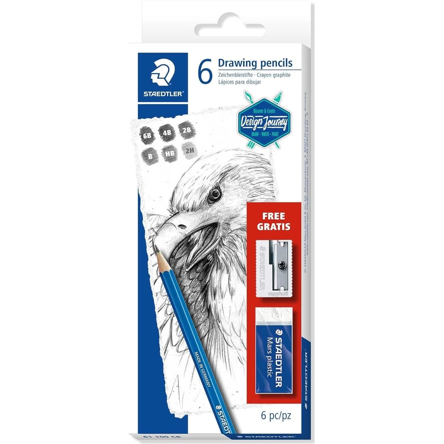 Staedtler Mars Lumograph, 6-pencil drawing set (61 100 C6)