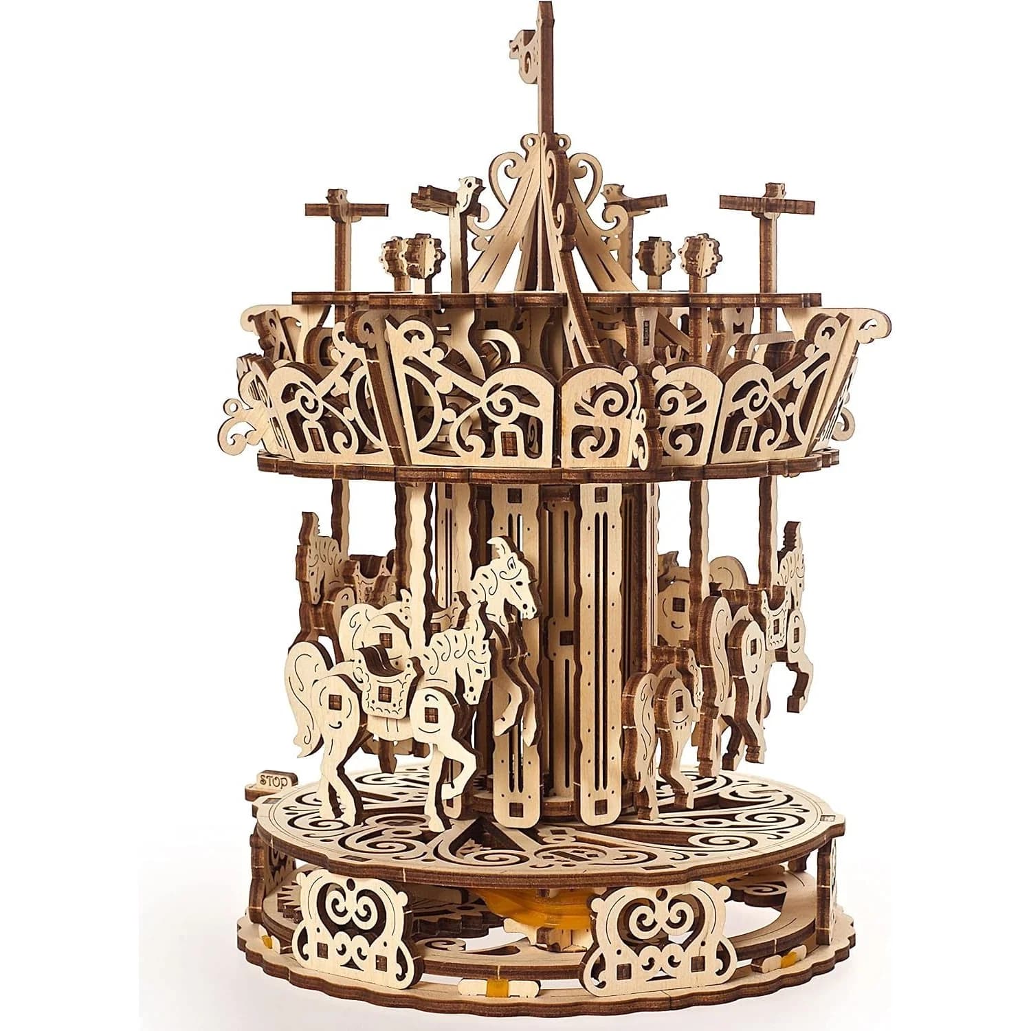 UGEARS 3D Wooden Carousel Mechanical Model (70129)